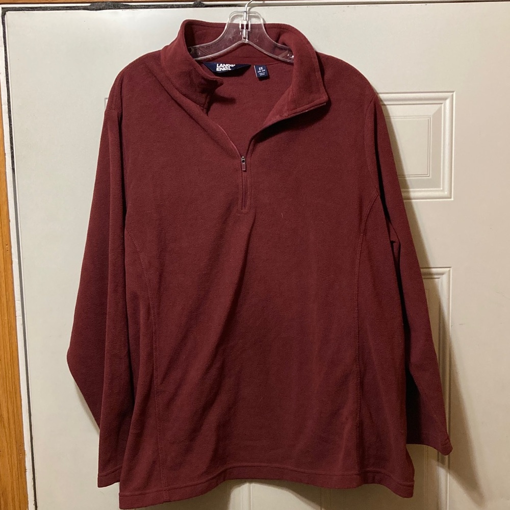 Lands' End Men's Maroon Fleece 2X